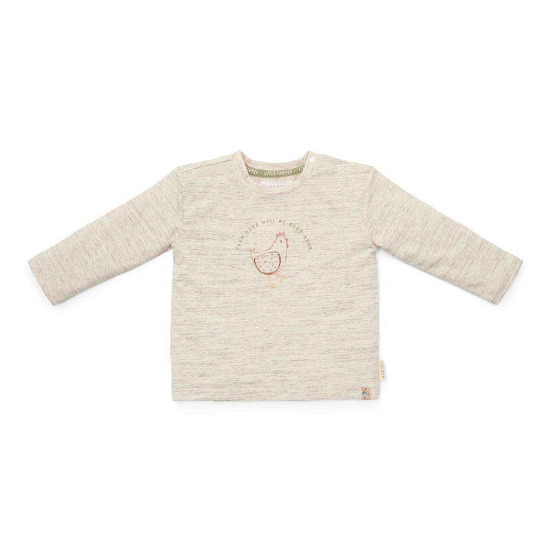 T-shirt manches longues crème - Little Farm | Little Dutch