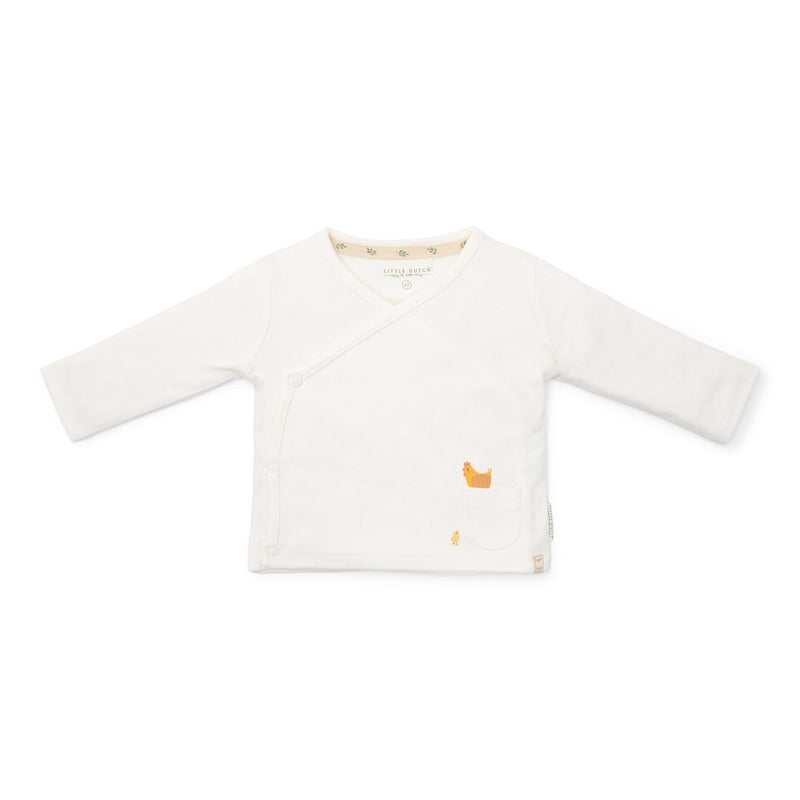 T-shirt cache-cœur manches longues crème - Little Farm | Little Dutch
