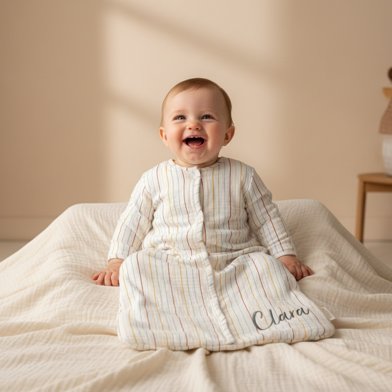 Gigoteuse Hiver 90 cm Rayures ensoleillées vintage | Little Dutch personnalisable