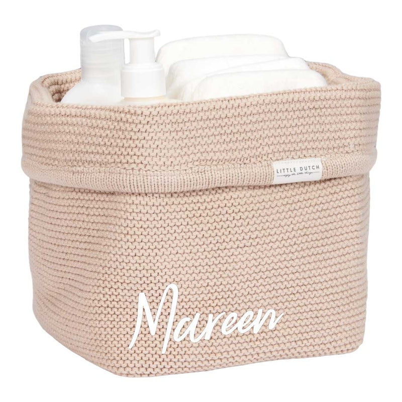 Panier d'allaitement tricoté beige, petit | Little Dutch