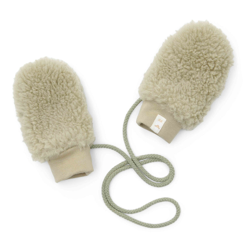 Mouffles Teddy vert doux – Moufles souples pour nouveau-nés