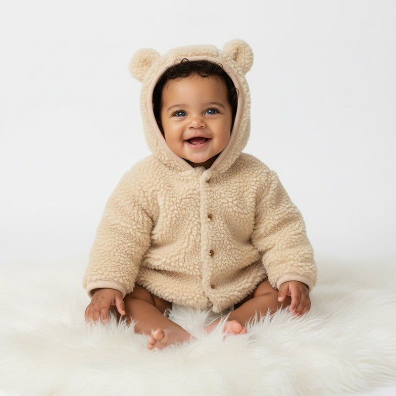 Veste en Teddy Sable pour Bébés Nouveau-nés