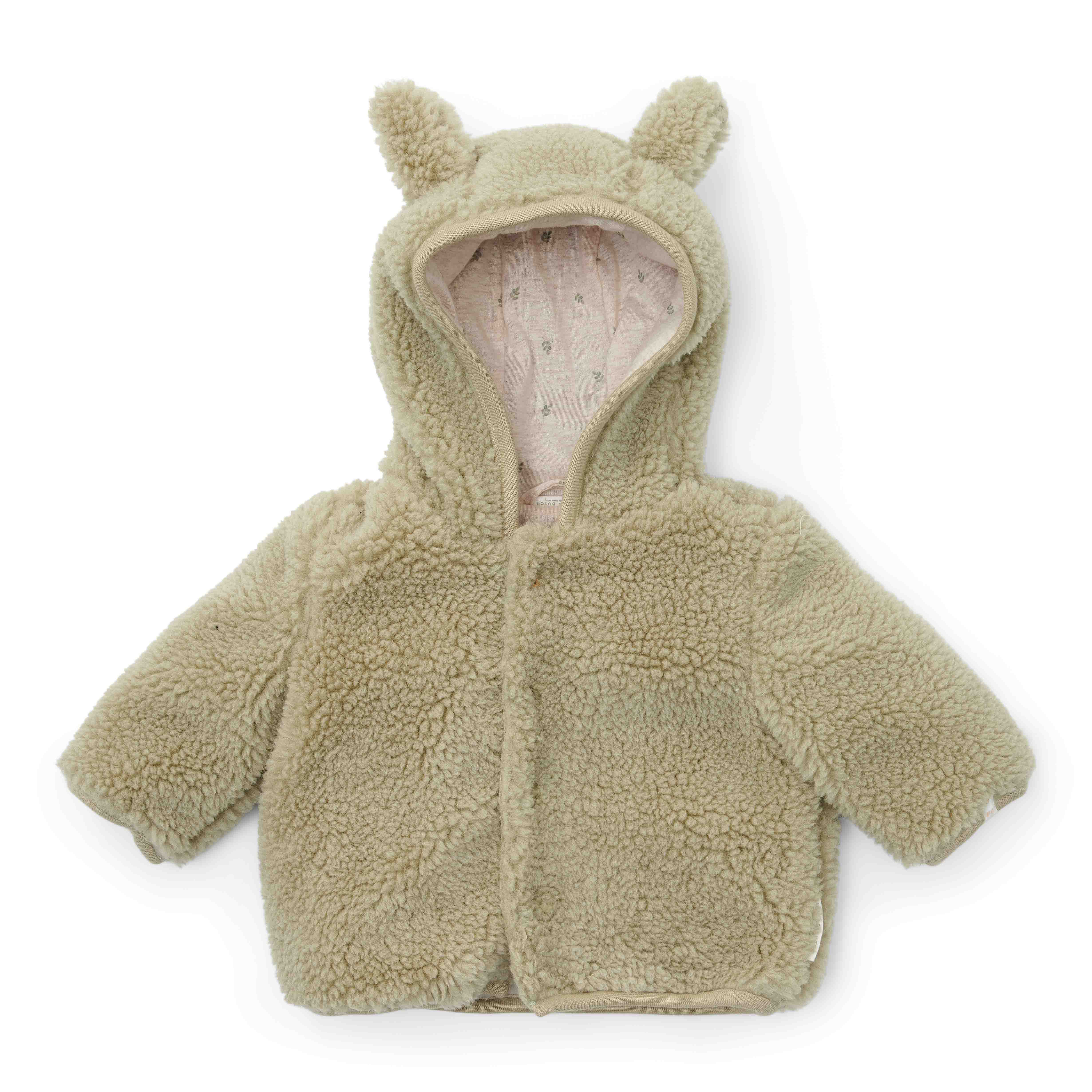 Veste Teddy Newborn vert tendre pour bébés