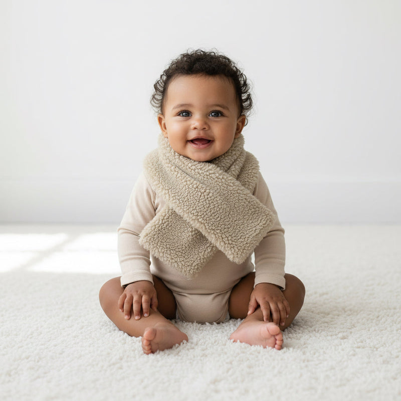 Écharpe Teddy Sable - Taille unique - Teddy d'hiver pour nouveau-né | Little Dutch