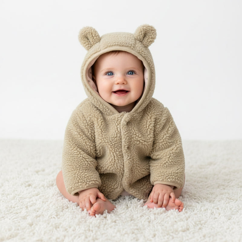 Veste Teddy Newborn vert tendre pour bébés