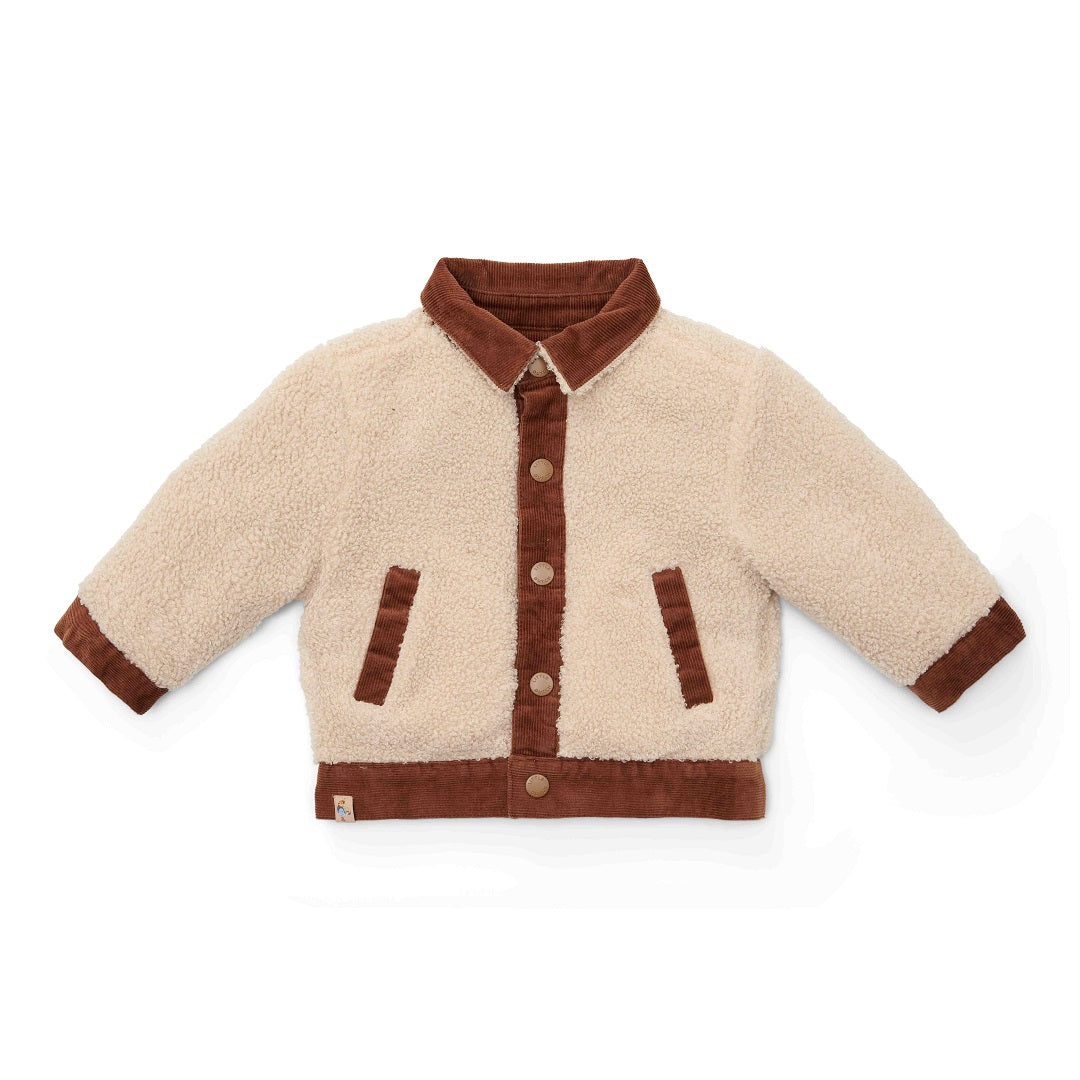 Veste réversible marron sable pour bébés et enfants