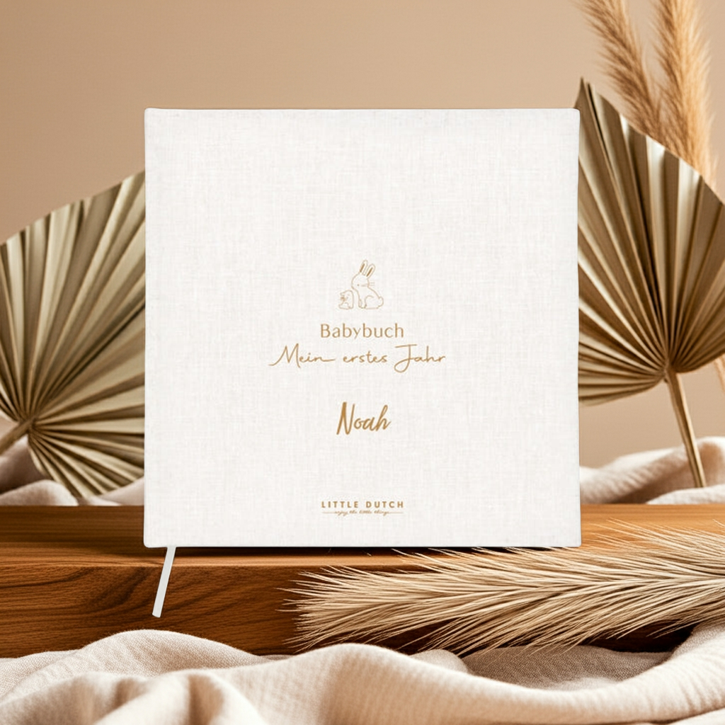 Personalisiertes Baby Tagebuch „Mein erstes Lebensjahr“ mit Name als hochwertiges Erinnerungsalbum für Fotos, Meilensteine und besondere Erinnerungen im ersten Babyjahr – beliebtes Geschenk zur Geburt.