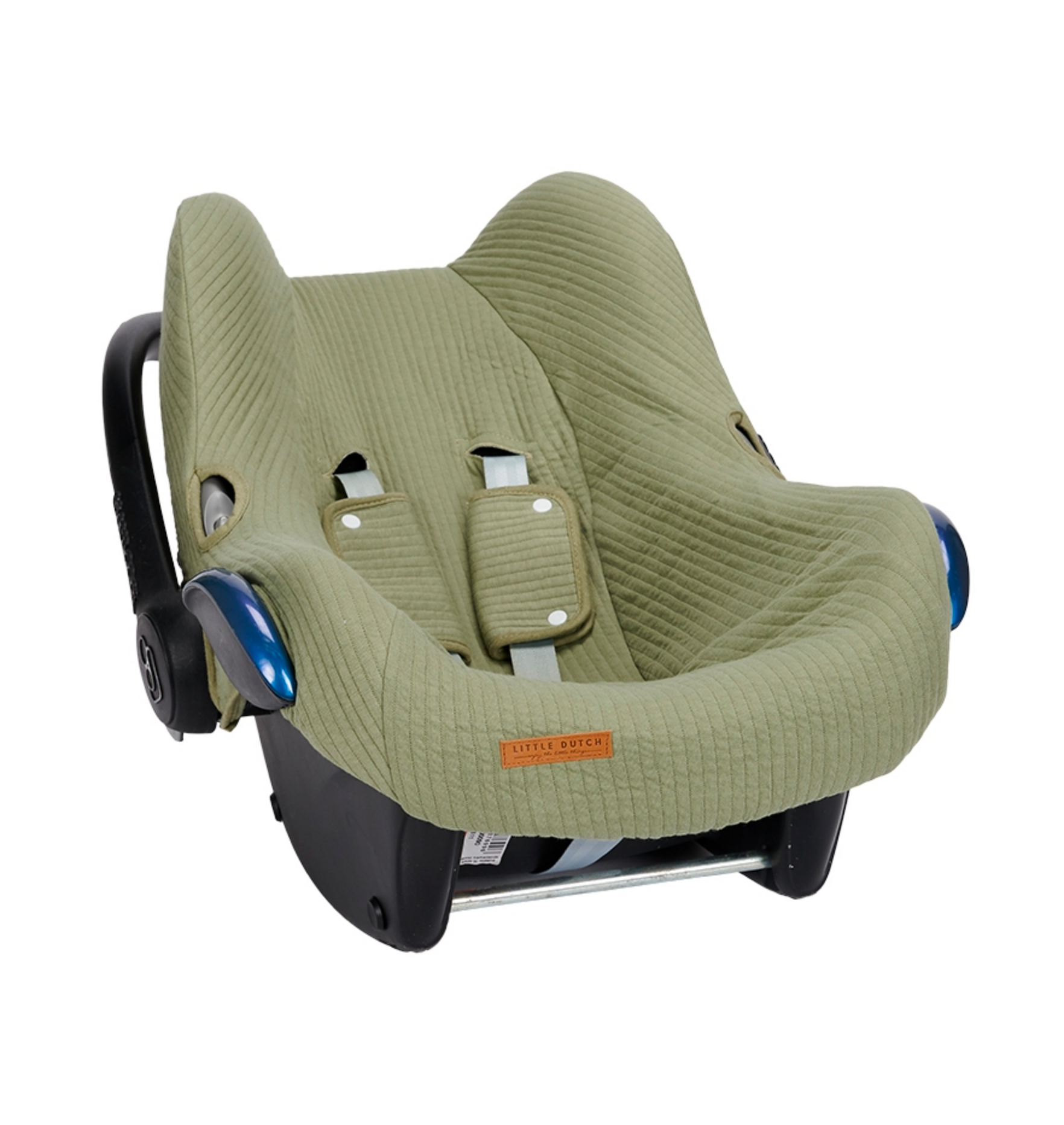 Babyschalenbezug Pure Olive in Olivgrün aus hochwertigem Baumwollmischgewebe für Maxi-Cosi Babyschalen. Weich, atmungsaktiv, feuchtigkeitsabsorbierend und waschbar – stilvolles Babyschalenzubehör von Schmatzepuffer aus Bocholt.