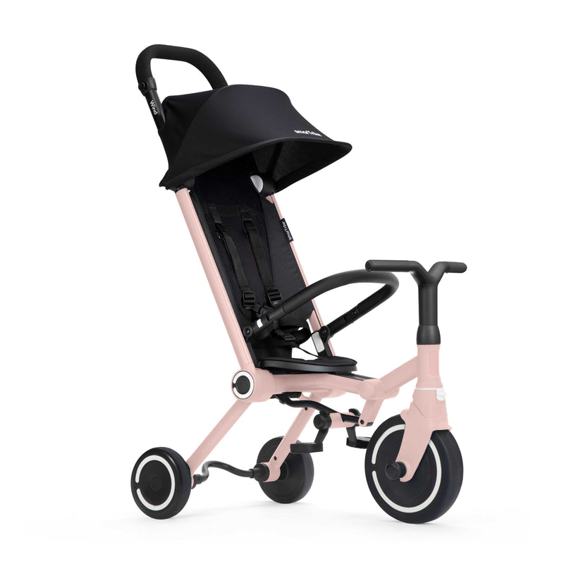 Kinderwagen mit Dreirad Funktion in Rose mit Sonnendach und Liegeposition fuer Kleinkinder