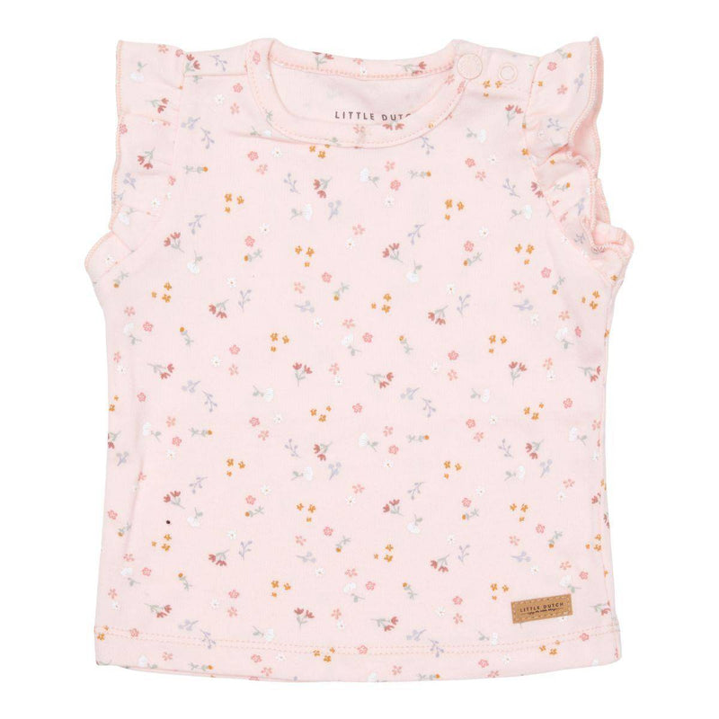 T-shirt à manches courtes Petites fleurs roses | Little Dutch