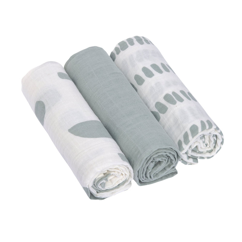 Lot de 3 mousselines, 85 x 85 cm, Strokes gris argenté | Lässig