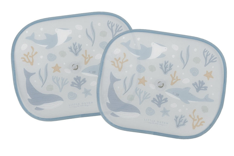 Auto Sonnenschutz im Ocean Design mit Meerestieren im 2er Set, schützt Babys und Kinder vor direkter Sonneneinstrahlung und sorgt für angenehme Fahrten im Auto