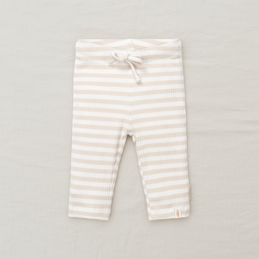 Pantalon rayé sable/blanc | Little Dutch