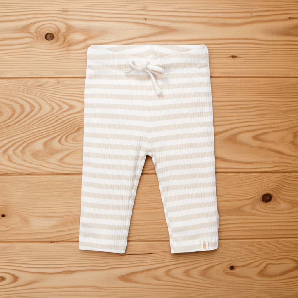 Pantalon rayé sable/blanc | Little Dutch